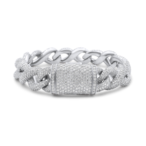 Bracelet Hip Hop Cubain à Maillons en Argent Sterling 925 Glacé 12mm Coupe Ronde VVS Moissanite Diamant Taille Ronde Style Hip Hop pour Homme - Product Image 2