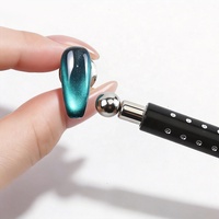 Stylo aimanté pour ongles à double tête effet œil de chat, bâton magnétique puissant pour vernis gel UV, outil magnétique 3D pour nail art