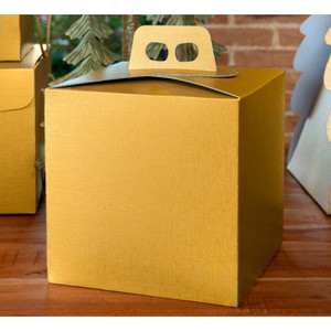 <b>Tall</b> Panettone Pandoro <b>Box</b> in Gold Fiber Paper 21x21x22 cm 10-Piece Rigid UV <b>Box</b> Recycled Materials for <b>Cake</b> Packaging Snacking - Product Image 4