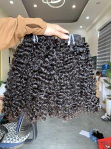 Extensions de cheveux humains bouclés eurasadiens, marque Vietnam, 100g, vente en gros, différents trames, tissées à la machine - Product Image 3