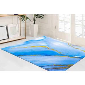 Alfombra Decorativa Abstracta Dorada Brillante para Sala de Estar, Alfombra Delgada No Tejida - Product Image 4