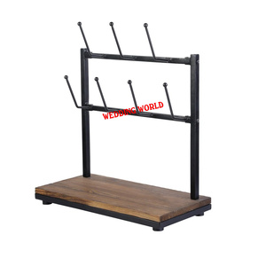 Soporte de taza de metal y madera Soporte de vidrio de diseño hecho a mano de excelente calidad Soporte de taza de metal decorativo de alta calidad al por mayor - Product Image 6