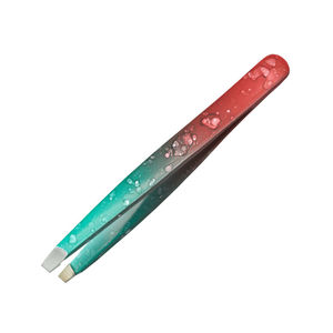 Pinzas de cejas de Punta puntiaguda ligeras de acero inoxidable de alta calidad para uso doméstico de salón con logotipo personalizado ecológico - Product Image 2