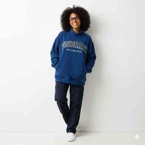 Custom Brand Winter Casual Women's Fleece Mock Neck Oversized <b>Long</b> <b>Sweatshirt</b> Polyester/Cotton Blend Breathable Eco-Friendly - Product Image 6