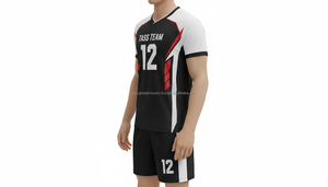 Uniformes de football pour hommes de haute qualité avec logo personnalisé, 100% polyester, séchage rapide, respirant, col en V, dernier design, ensembles de football - Product Image 5