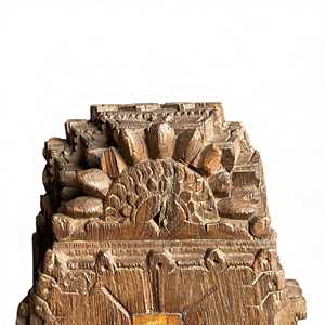 Soporte de Madera Vintage Indio, Tallado a Mano, Decoración Arquitectónica de Pared, Estilo Rústico Antiguo para Interiores del Hogar, Combinación Variada, 1 Contenedor - Product Image 3