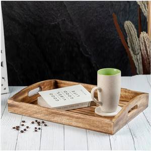 Plateau de service en bois de manguier avec poignées Plateaux d'approvisionnement pour hôtels et restaurants Prix bon marché - Product Image 4