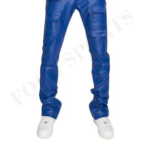 Pantalon en cuir d'agneau fait main, jean bleu véritable, coupe régulière, décontracté, léger, pantalon pour homme, coupe droite - Product Image 4