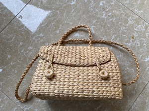 กระเป๋าผักตบชวาสำหรับผู้หญิงสีธรรมชาติทันสมัยและมีคุณภาพสูง - Product Image 5