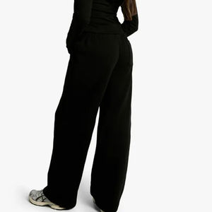 Pantalon cargo d'été léger et respirant pour femme, en polaire polyester/coton, taille haute, devant plat, séchage rapide, décontracté, pour le voyage, avec boutons - Product Image 5