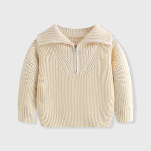 Fashion Bestseller Men's Autumn Knitted 100%Cotton Anti-shrink Front Breathable Loose Solid Color Base V-Neck <b>Pullover</b> <b>Sweater</b> - Product Image 1