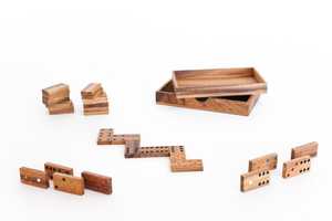 Double Six Size Wood Dominoes Set Decorative <b>Wooden</b> Storage <b>Box</b> for Christmas Year-Round Play Handmade Wood Crafts Wall Signs - Product Image 3