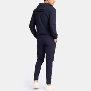 Venta caliente invierno hombres diseño en blanco chándales transpirables Conjuntos Casuales ropa deportiva algodón cremallera chaqueta Slim Fit pantalones con capucha - Product Image 6