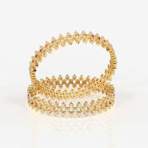 Brazalete de Oro de 14K con Diamante Cultivado en Laboratorio de Corte Redondo, Elegante Brazalete de Diamantes - Product Image 1