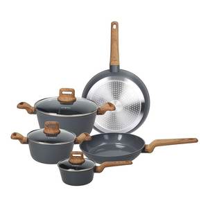 Ensemble de casseroles en aluminium antiadhésif T-CARE MY COOKING gris 8 pièces YL79108TCGR - Product Image 1