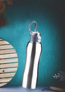 Bouteille d'eau isotherme en acier ANAX 500 ml avec bouchon à bec verseur, bouteille d'eau alcaline argentée, gourde métallique ronde de qualité supérieure - Product Image 5