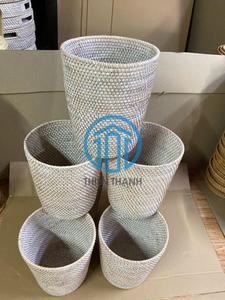 Organizador Apilable Escalonado de Ratán Natural, Organizador Decorativo para Baño y Espacio de Estar, Accesorios de Baño - Product Image 6