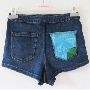 Vintage S Taille Denim Shorts Jeanagers Autre Artisanat Jeans Pantalon Court - Product Image 1