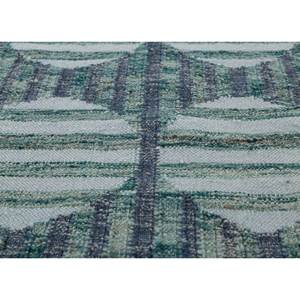 Tapis en laine bleu géométrique à motifs losanges, tissés à la main, à mailles plates, pour chambre/salon, couloir rectangulaire haut pour adolescents - Adwl-13174 - Product Image 3