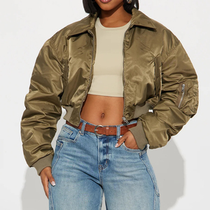 Veste Bomber Femme Tendance 2026 en Tissu Premium – Légère, Confortable et au Design Épuré / Veste Bomber Décontractée Femme Tendance 2026 en Tissu Premium - Product Image 3
