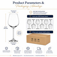 Verres à vin en verre transparent épais pour la location de mariage, prêts à être expédiés en gros, lavables au lave-vaisselle, avec logo personnalisé OEM ODM