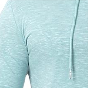 Sweat-shirt fin vert menthe pour homme, léger et chiné, avec capuche, couleur aqua clair - Product Image 5