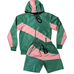 Chaqueta de nailon con cremallera y pantalones cortos para actividades casuales al aire libre para hombre - Product Image 4
