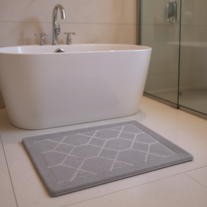Tapis de bain gris HEXAGON (90x60cm) modèle 18390 pour tapis de bain élégant en quartz blanc - Product Image 3
