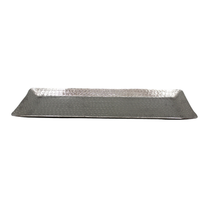 Artesanías Bandeja ovalada decorativa Hierro Color plata para utensilios de cocina Vajilla hecha a mano Bandeja para servir alimentos - Product Image 2