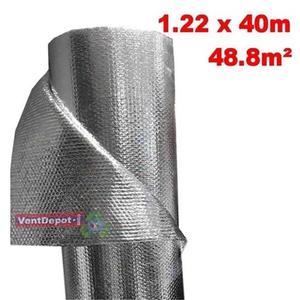 Feuille d'isolation thermique, MXBLH-007, 1,22x40m, 5mm, -51 à 82°C, Métallisé 0,1mm, Microcellules 3mm, Métallisé 0,1mm, Bulles - Product Image 1