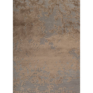 Tapis Kavi gris et noir noué à la main en laine et soie de bambou, motif abstrait, technique de velours coupé, doux pour la maison et le bureau - Esk-431(Fr) - Product Image 3