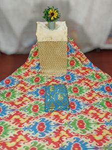 Robe florale en coton jacquard tissé numérique authentique et tendance 2025 pour filles, idéale pour les mariages et occasions spéciales - Product Image 6