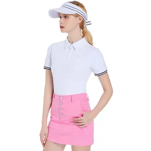 도매 골프 의류 여성 V-넥 티셔츠 짧은 소매 셔츠 빠른 건조 탑 숙녀 짧은 치마 슬림 연필 스커트 스포츠 세트
