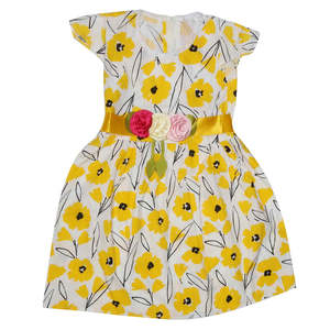Robe brodée pour filles - Jaune - Product Image 1