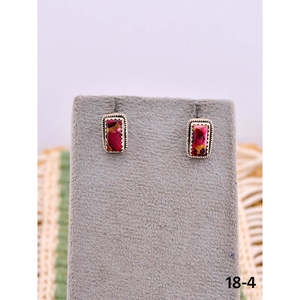 Pendientes de Plata de Ley con Dalia Rosa del Suroeste y Engaste de Bisel, Diseño Floral - Product Image 4