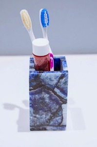 Luxury <b>White</b> Marble 4 Piece <b>Bathroom</b> <b>Accessory</b> <b>Set</b> Poly Resin by Tayyab Handicraft - Product Image 4