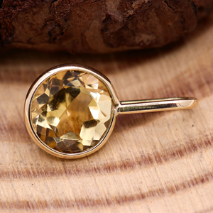 หินซิทรีนสีทองธรรมชาติคุณภาพสูง14K จี้อัญมณีสีเหลืองทองทำด้วยมือสำหรับผู้หญิงขายส่ง - Product Image 6