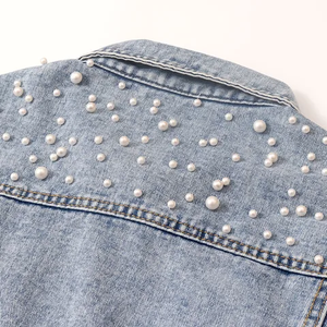 Chaqueta vaquera gris de alta calidad para mujer, nuevo diseño para mujer, venta al por mayor, ropa de moda barata de alta calidad - Product Image 5