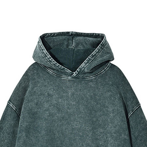 เสื้อฮู้ดผ้าซักกรดของผู้ชายผ้าฝ้าย100% ระบายอากาศได้ดีผสมกับโลโก้ของคุณเสื้อฮู้ดซักกรดตามความต้องการที่กำหนดเอง - Product Image 3