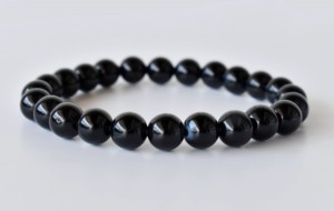 Bracelet en perles d'onyx noir de 8 mm, agate naturelle, boule de cristal, pierre précieuse, chakra, guérison, style bohème, unisexe, cadeau d'anniversaire - Product Image 4