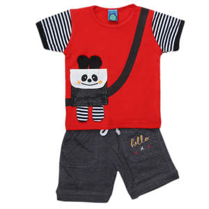 Costume pour nouveau-né garçon 2 pièces - Rouge - Product Image 1