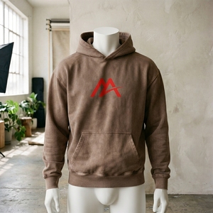 <b>Men's</b> Peach <b>Orange</b> Graphic Pullover Hoodie Fleece <b>Sweatshirt</b> Streetwear Fashion Casual Hooded Top Custom Wholesale OEM ODM Appar - Product Image 1