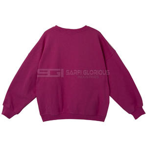 Sudadera de Mujer Personalizada de Alta Calidad, Tejida, Gruesa, de Algodón Rosa, con Cuello Redondo y Estilo Holgado para Invierno - Product Image 2