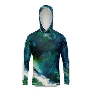 Men's UPF 50 Custom Fishing Set Quick-Drying <b>Hoodie</b> & <b>Long</b> <b>Sleeve</b> <b>Shirt</b> 100% Polyester Sunscreen Printed Design - Product Image 2