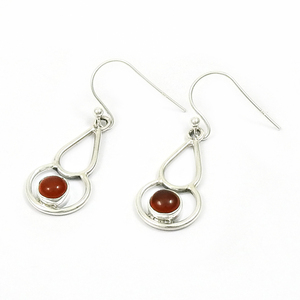 Pendientes elegantes de piedras preciosas cornalina Natural de Plata de Ley 925 de buena calidad superventas para mujer y niña, joyería hecha a mano India - Product Image 1