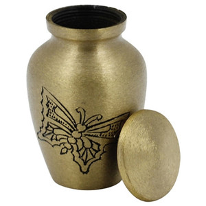 Urne funéraire miniature en laiton noir gravée à la main, style du milieu du siècle, pour cendres humaines - Product Image 4