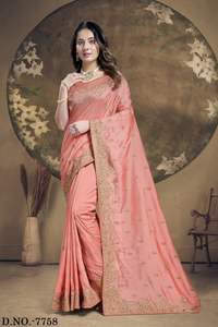 Sari de Alta Costura con Bordado de Lentejuelas y Georgette Sintética para Mujer, Ideal para Fiestas y Festivales, por Fab Zone - Product Image 5