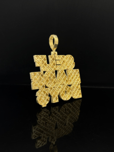 Pendentif personnalisé en acier inoxydable avec diamants CZ, style hip-hop, bijoux avec couleurs personnalisables - Product Image 2