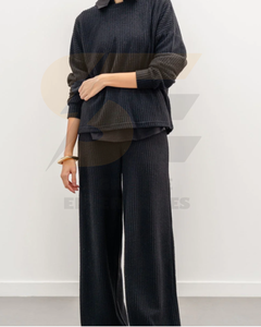 ชุดเซ็ตผ้าฝ้ายคุณภาพสูงสำหรับผู้หญิง OEM ระบายอากาศได้ดี เหมาะสำหรับฤดูร้อน ชุดลำลองสองชิ้น รับผลิตจำนวนมาก MOQ ต่ำ - Product Image 2