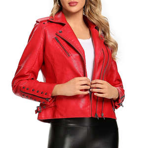 Chaqueta de Motociclista para Mujer, Tela Suave, Corte Elegante, Ajuste Cómodo para Ropa de Calle, Uso Diario y Moda Casual - Product Image 4